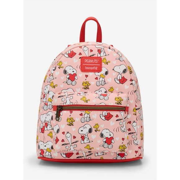 Loungefly Peanuts Snoopy & Woodstock Valentine's Day Mini Backpack - Picture 2 of 5